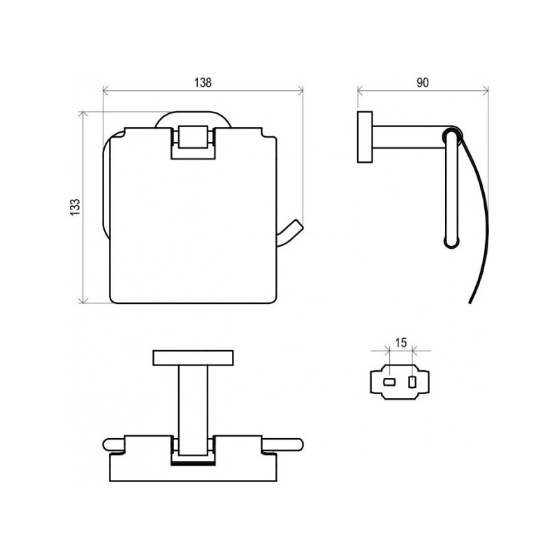 Держатель для туалетной бумаги Ravak Chrome CR 400.00 схема