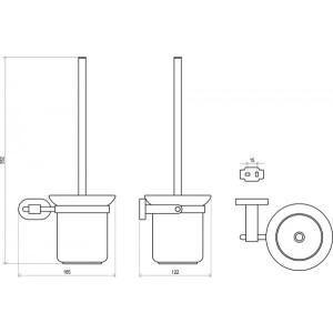 Ершик для унитаза Ravak Chrome CR 410.00 схема