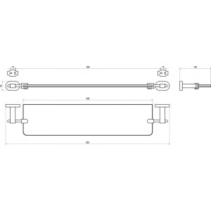 Полка для ванной Ravak Chrome CR 500.00 схема