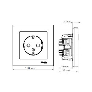 Розетка Schneider Electric Atlas Design ATN001044 карбон схема
