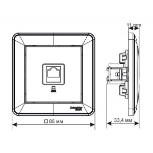 Розетка Schneider Electric W59 RSI-152K5E-2-86 слоновая кость схема