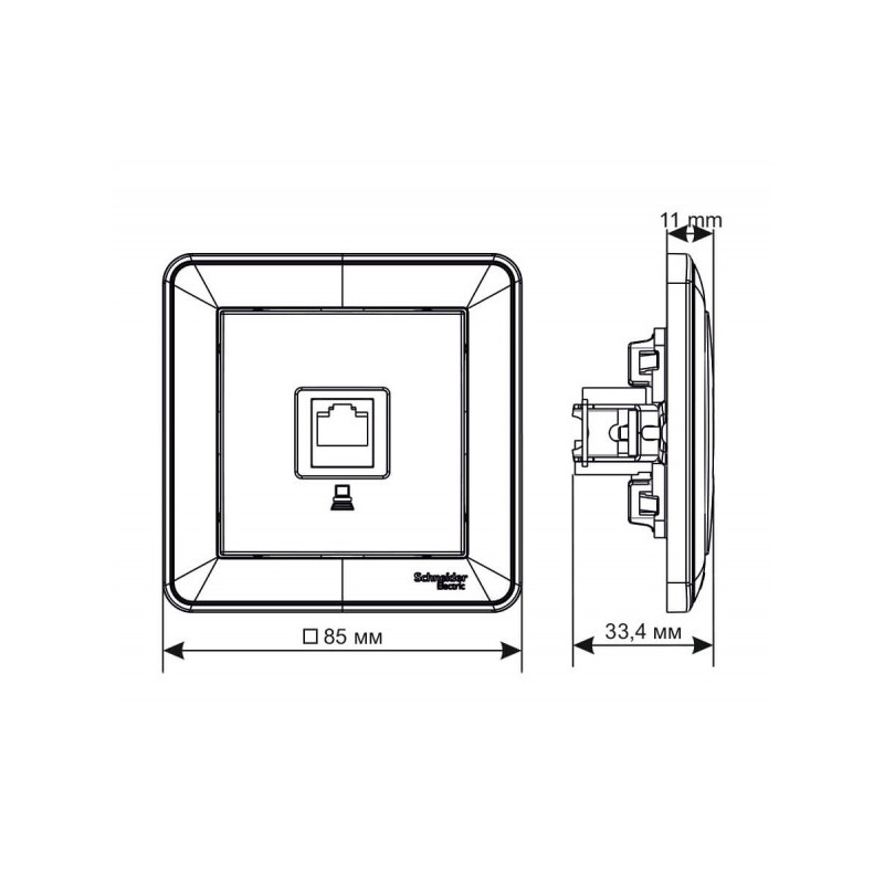Розетка Schneider Electric W59 RSI-152K5E-7-86 сосна схема