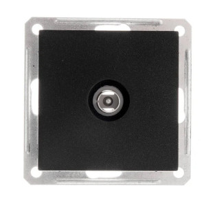 Розетка Schneider Electric W59 RTS-151-6-86 черный бархат вид спереди