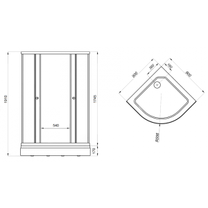 Душевой уголок Triton Лайт A1 90х90 параметры