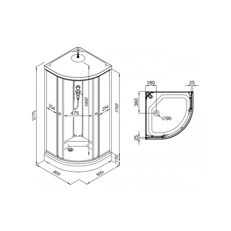 Душевая кабина Triton Ультра A3 ДН4 80х80 параметры