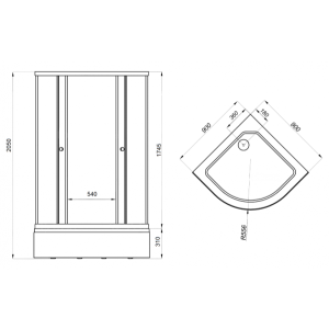 Душевой уголок Triton Лайт В1 90х90 параметры