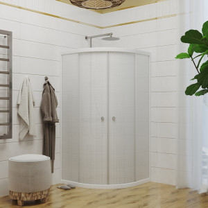 Душевой уголок Triton Стандарт А1 90х90 (белый лён) в интерьере