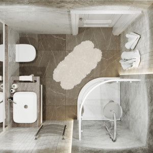 Душевой уголок Triton Стандарт Б1 90х90 (мозаика) в интерьере