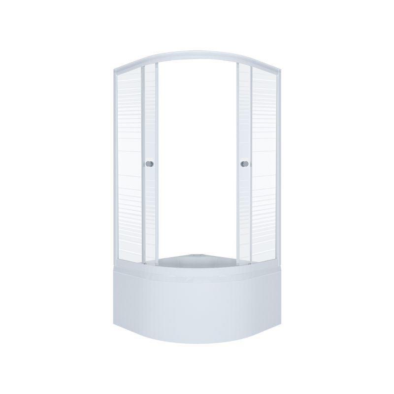 Душевой уголок Triton Стандарт Б1 90х90 (полосы) с раскрытыми дверцами
