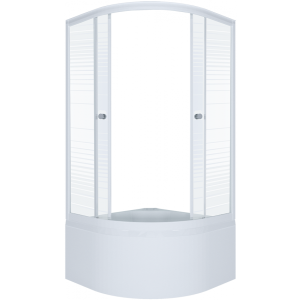 Душевой уголок Triton Стандарт Б1 90х90 (полосы) с раскрытыми дверцами