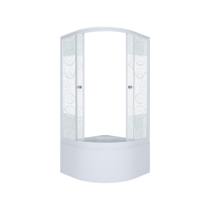 Душевой уголок Triton Стандарт Б1 90х90 (узоры) с раскрытыми дверцами