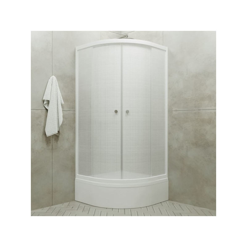 Душевой уголок Triton Стандарт В1 100х100 (белый лён) общий вид