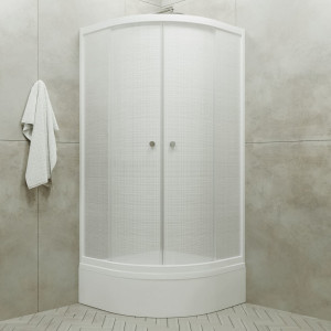 Душевой уголок Triton Стандарт В1 100х100 (белый лён) общий вид
