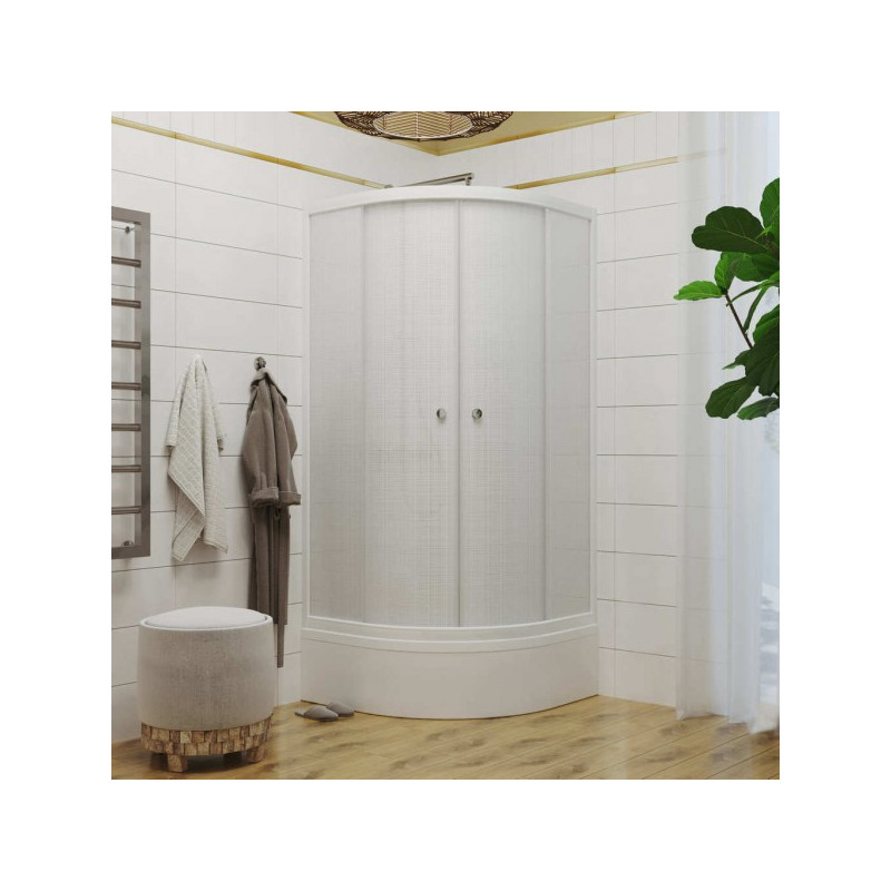 Душевой уголок Triton Стандарт В1 90х90 (белый лён) в интерьере