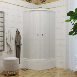 Душевой уголок Triton Стандарт В1 90х90 (белый лён) в интерьере