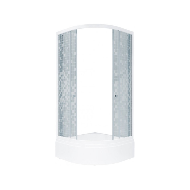 Душевой уголок Triton Стандарт В1 100х100 (мозаика) с раскрытыми дверцами