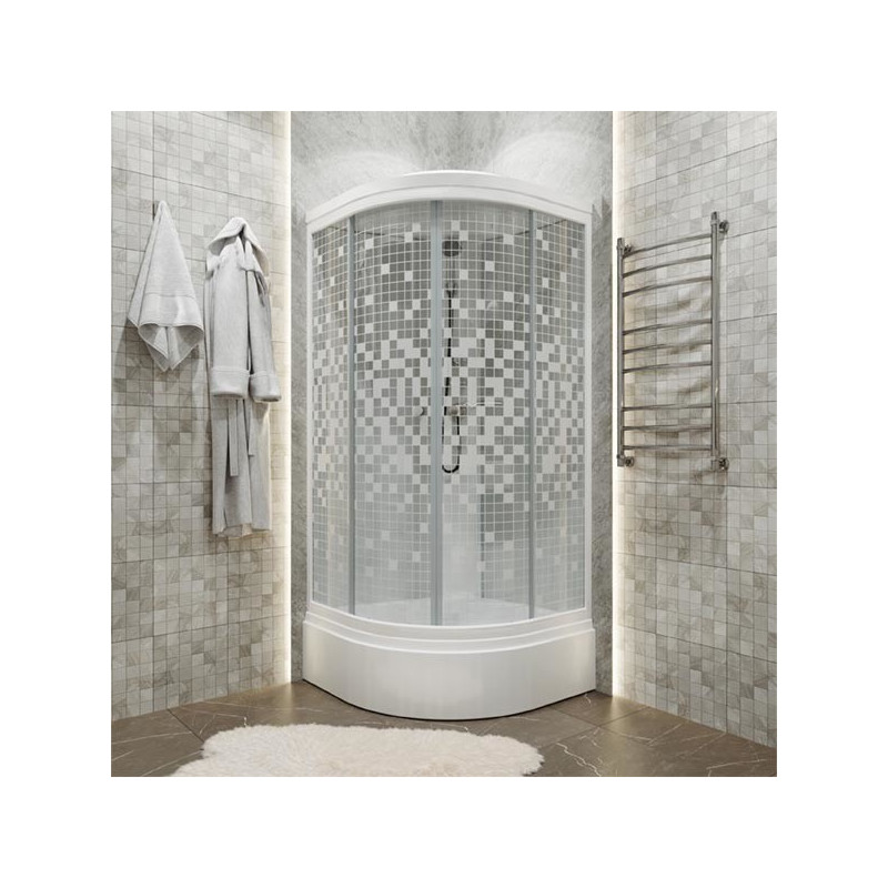 Душевой уголок Triton Стандарт В1 100х100 (мозаика) в интерьере