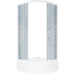 Душевой уголок Triton Стандарт В1 100х100 (мозаика) с раскрытыми дверцами