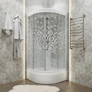 Душевой уголок Triton Стандарт В1 100х100 (мозаика) в интерьере