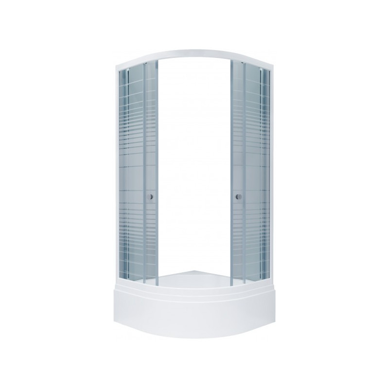 Душевой уголок Triton Стандарт В1 100х100 (полосы) с открытыми дверцами