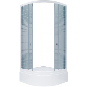 Душевой уголок Triton Стандарт В1 100х100 (полосы) с открытыми дверцами