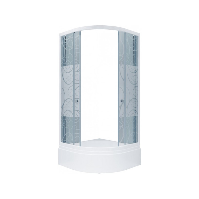Душевой уголок Triton Стандарт В1 90х90 (узоры) с раскрытыми дверьми