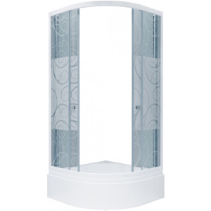 Душевой уголок Triton Стандарт В1 90х90 (узоры) с раскрытыми дверьми