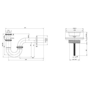 Сифон Wellsee Drainage System 182102005 (с выпуском для раковины) схема
