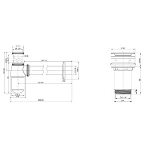 Сифон Wellsee Drainage System 182103004 (с выпуском для раковины) схема