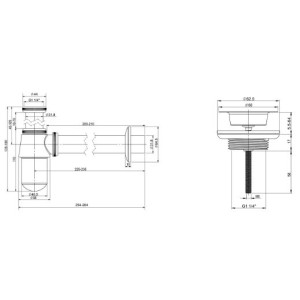 Сифон Wellsee Drainage System 182103005 (с выпуском для раковины) схема
