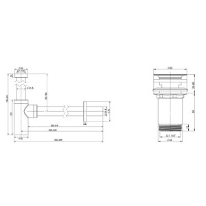 Сифон Wellsee Drainage System 182104004 (с выпуском для раковины) схема