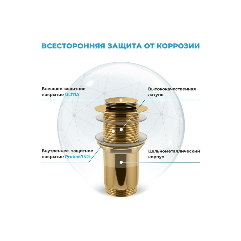 Сифон Wellsee Drainage System 182106002 (с донным клапаном) материал клапана