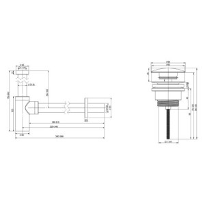 Сифон Wellsee Drainage System 182106003 (с донным клапаном) схема