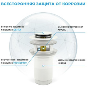 Сифон Wellsee Drainage System 182108001 (с донным клапаном) материал клапана