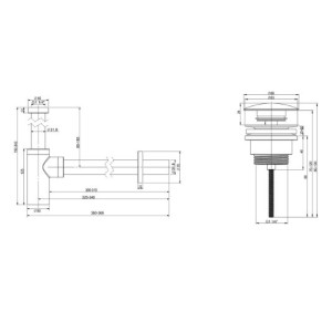 Сифон Wellsee Drainage System 182108003 (с донным клапаном) схема