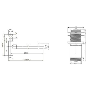 Сифон Wellsee Drainage System 182119002 (с донным клапаном) схема