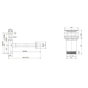 Сифон Wellsee Drainage System 182119004 (с выпуском для раковины) схема