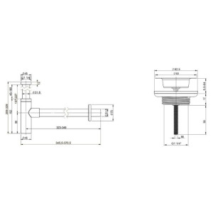 Сифон Wellsee Drainage System 182119005 (с выпуском для раковины) схема