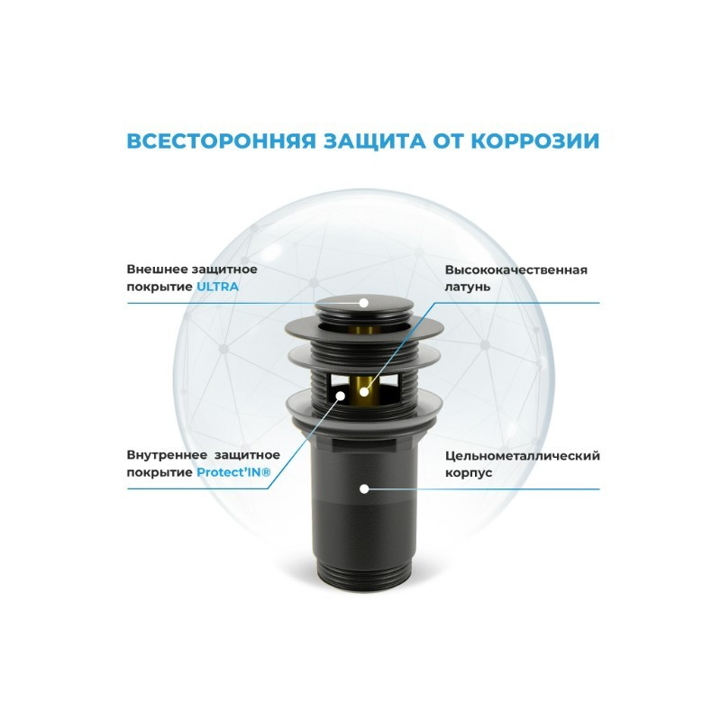 Сифон Wellsee Drainage System 182120001 (с донным клапаном) материал клапана