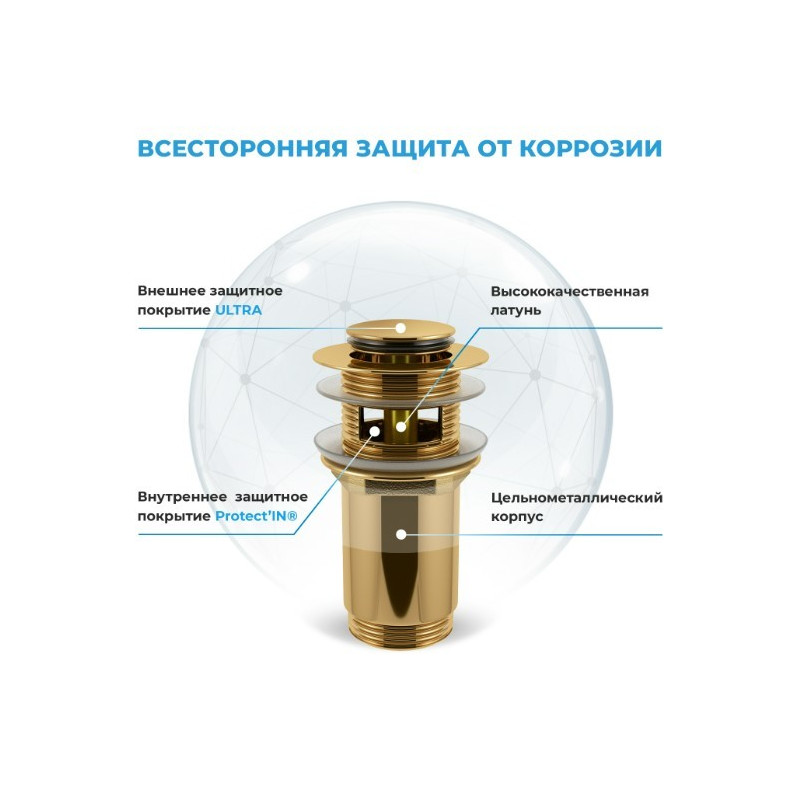 Сифон Wellsee Drainage System 182121001 (с донным клапаном) материал клапана