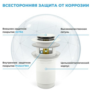 Сифон Wellsee Drainage System 182123002 (с донным клапаном) материал клапана