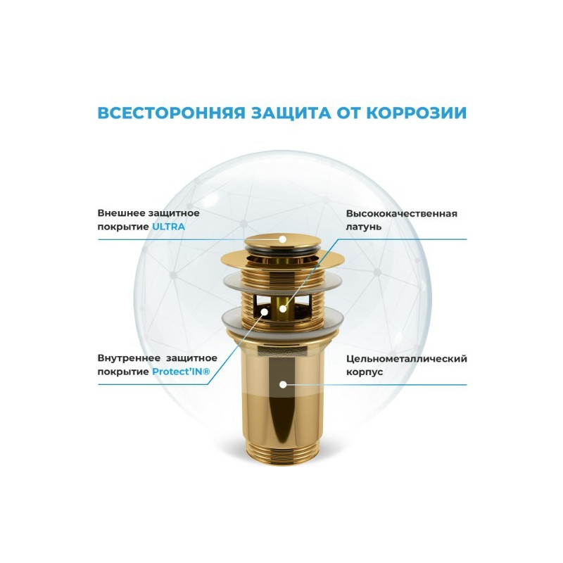 Сифон Wellsee Drainage System 182126002 (с донным клапаном) материал клапана