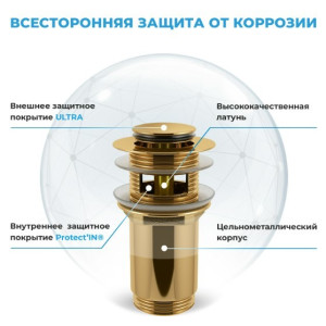 Сифон Wellsee Drainage System 182126002 (с донным клапаном) материал клапана