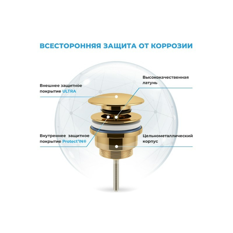 Сифон Wellsee Drainage System 182126003 (с донным клапаном) материал клапана
