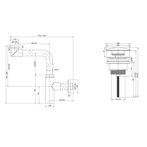 Сифон Wellsee Drainage System 182126003 (с донным клапаном) схема