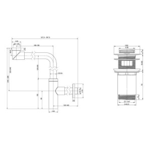 Сифон Wellsee Drainage System 182128001 (с донным клапаном) схема