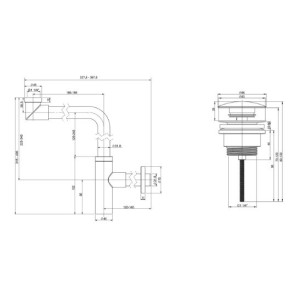 Сифон Wellsee Drainage System 182128003 (с донным клапаном) схема