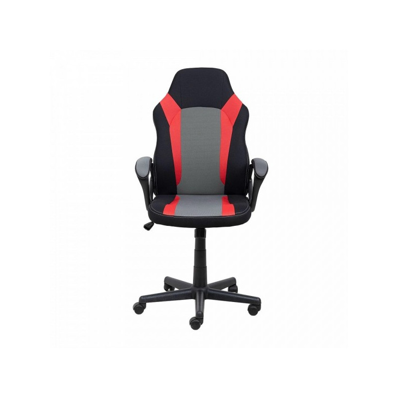 Кресло геймерское AksHome Flaviy черный/красный вид спереди