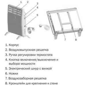 Конвектор Zilon Атлет ZHC-1000 A2.0 устройство