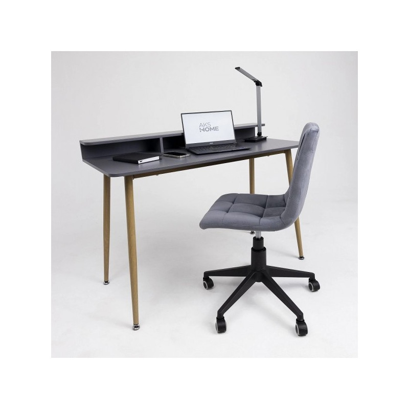 Стол письменный AksHome Jasper серый/бук в интерьере